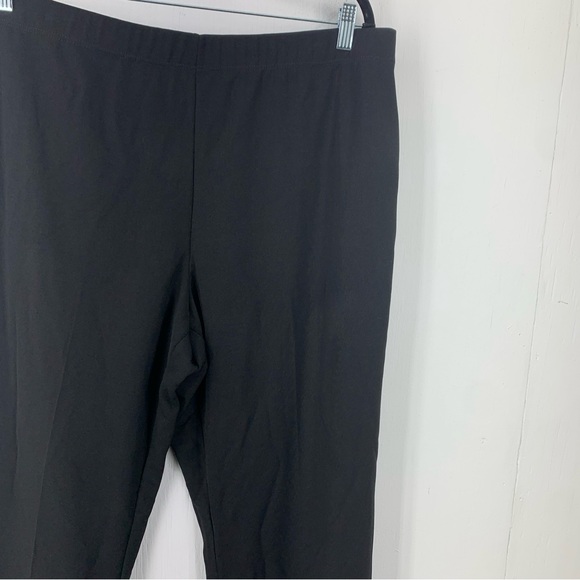 Susan Graver Womens XL Pull On Pants Elastic Waist Ponte Straight Leg Black - Picture 5 of 9